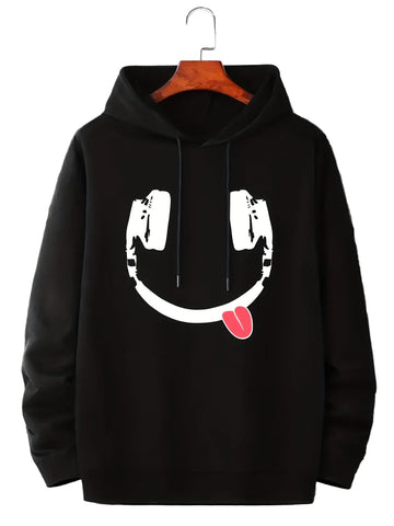 Men's Printed Drawstring Hoodie