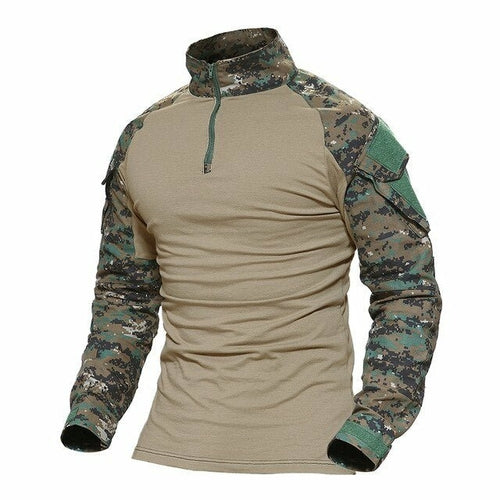 Camouflage T-shirts Mens Army Combat Tactical T Shirt Male Airsoft