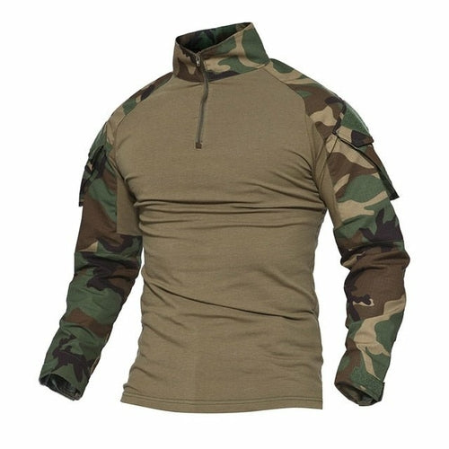 Camouflage T-shirts Mens Army Combat Tactical T Shirt Male Airsoft