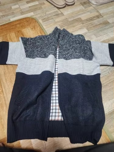 Mens Fleece Zipper Cardigan Winter Jacket Sweater