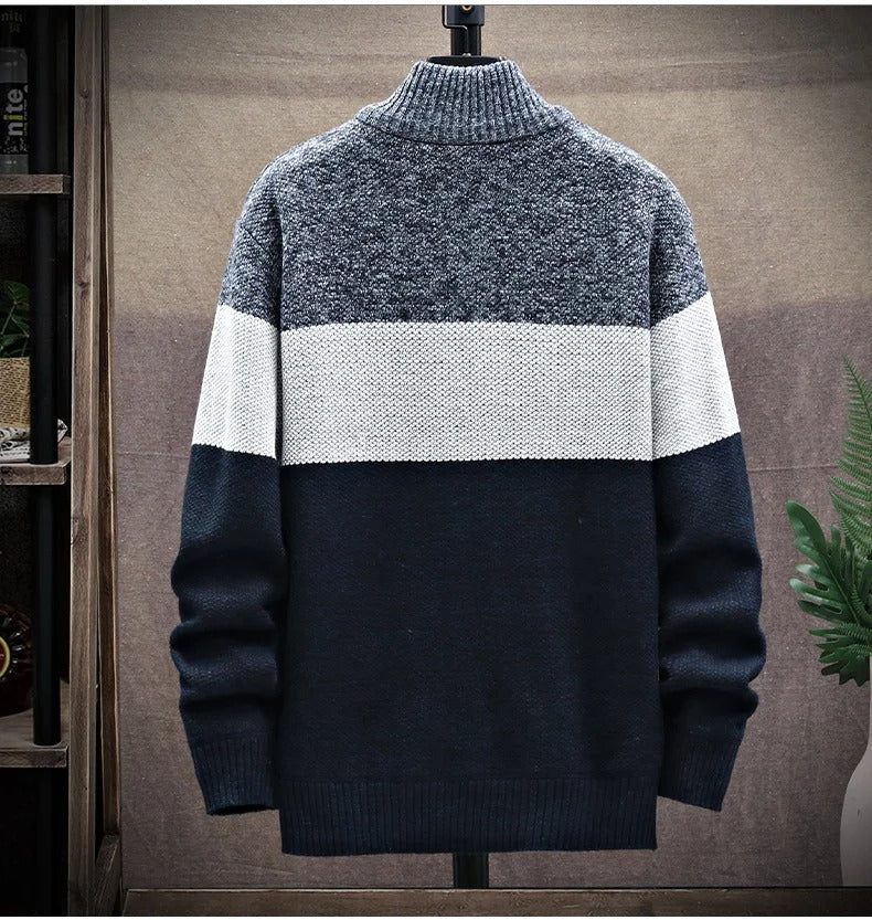 Mens Fleece Zipper Cardigan Winter Jacket Sweater