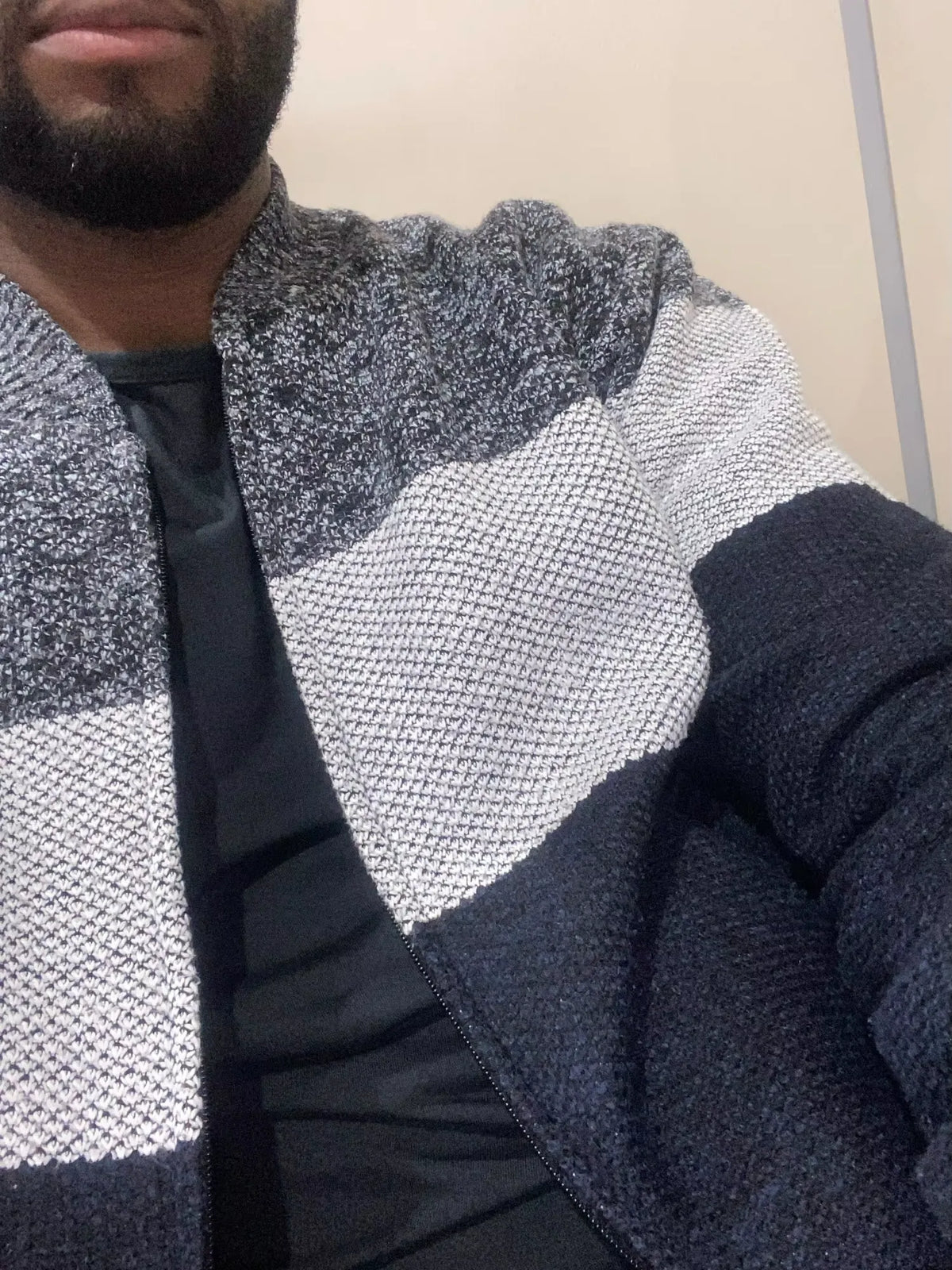 Mens Fleece Zipper Cardigan Winter Jacket Sweater